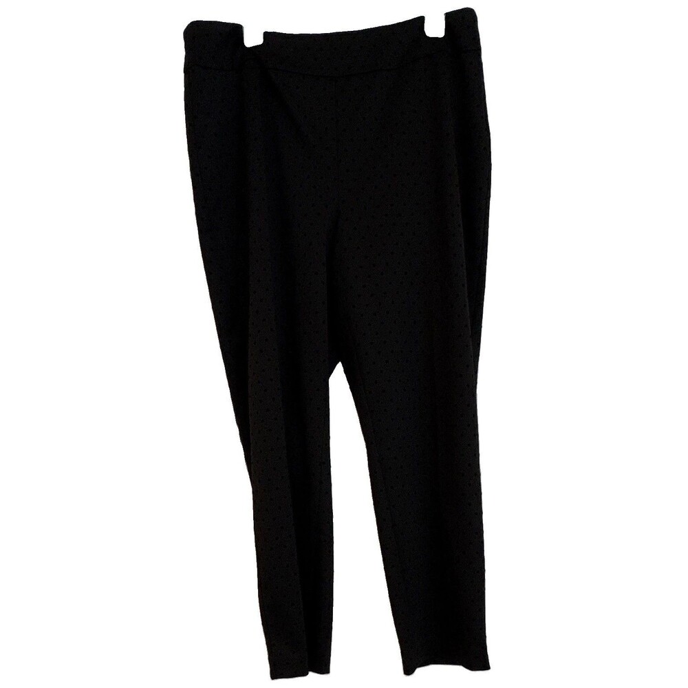 JNY Jones New York Polka Dot Knit Stretch Pull-On Pants 2X 27" Inseam